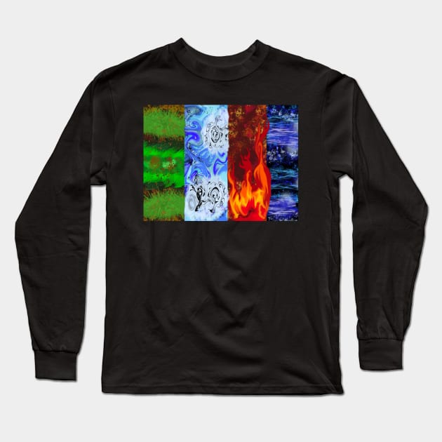 The Four Elements Long Sleeve T-Shirt by Orchid's Art